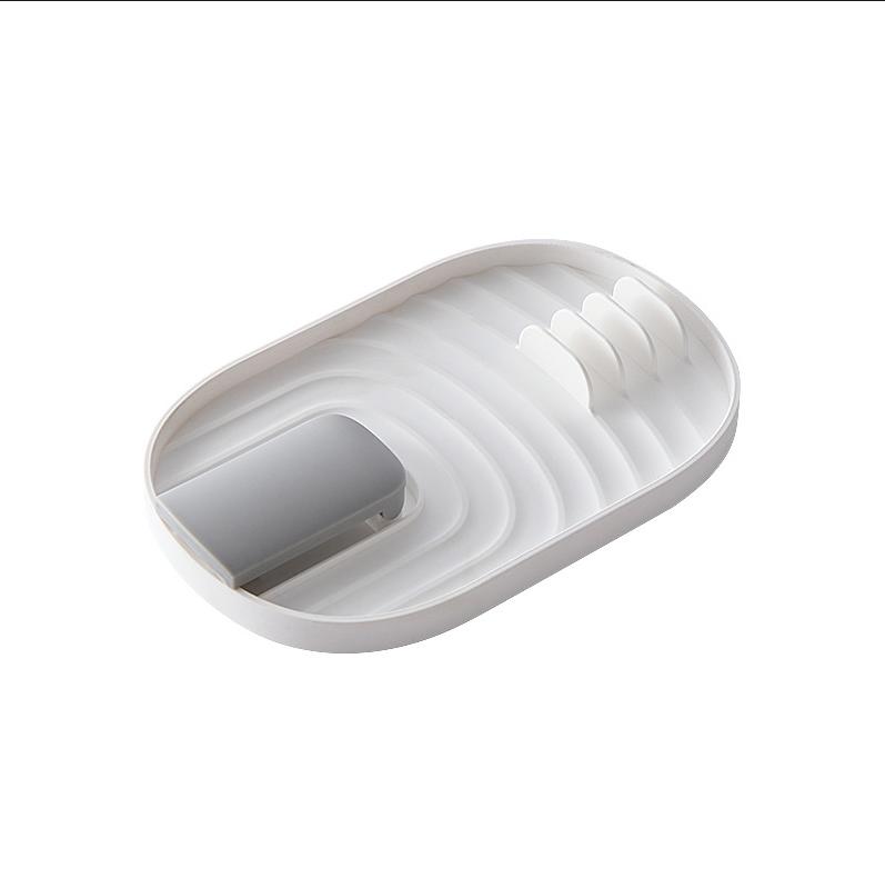 Plastic Nordic Style Pot Lid Shovel Storage Rack Foldable Drainage Drying Rack Heat-resistant Storage Rack Kitchen Accessories