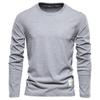 100% Cotton Long Sleeve T Shirt For Men Solid Spring Casual Mens T-Shirts High Quality Male Tops Classic Clothes Men'S T-Shirts