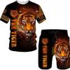 T Shirt & Shorts Sets 2piece Suit for Mens Animal Pattern Print Short Sleeve Tracksuit Leisure 3D Polyester Man's Set