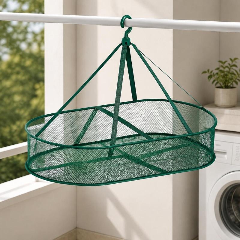 Sweater Drying Rack 2-Pack with Open Woven Platforms, Raised Edges, and Flat or Hanging Placement for Laundry Care