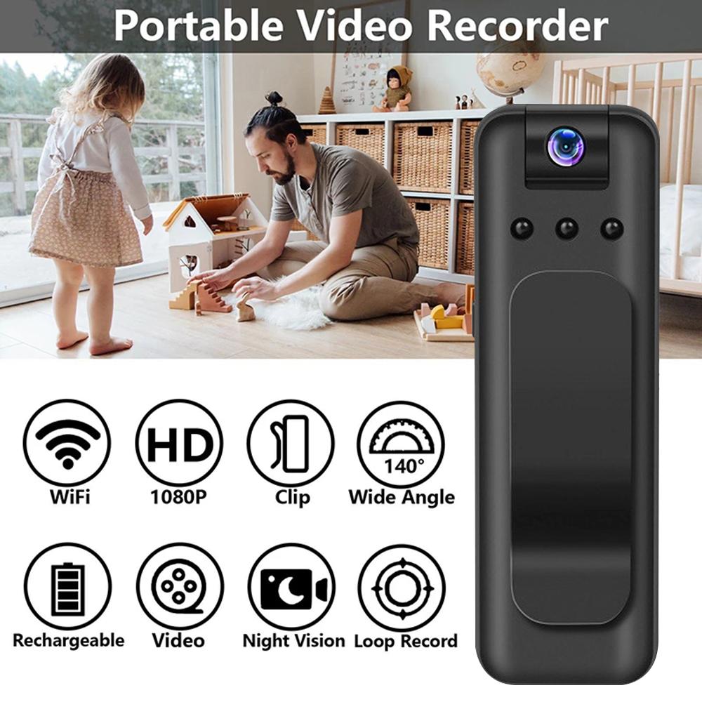 1080P HD Mini Camera WiFi Infrared Night Vision Body Cam Motion Detection Camera Digital Video Recorder Surveillance Camcorder