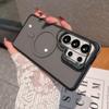 KEYSION Transparent Magnetic Lens Stand Case for Samsung Galaxy S25 S26 Ultra 5G S26+ Color Blocking Shockproof Phone Back Cover