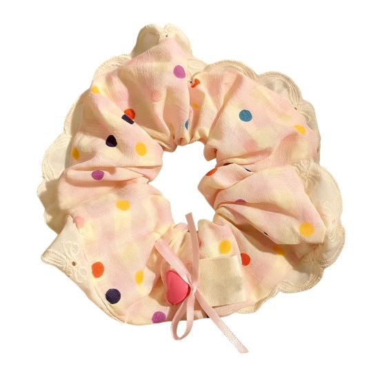 2Pcs Hair Tie High Elasticity Lace Edges Plaid Pattern Hair Rope Strong Ponytail Holder Buns Ponytails Hair Accessories