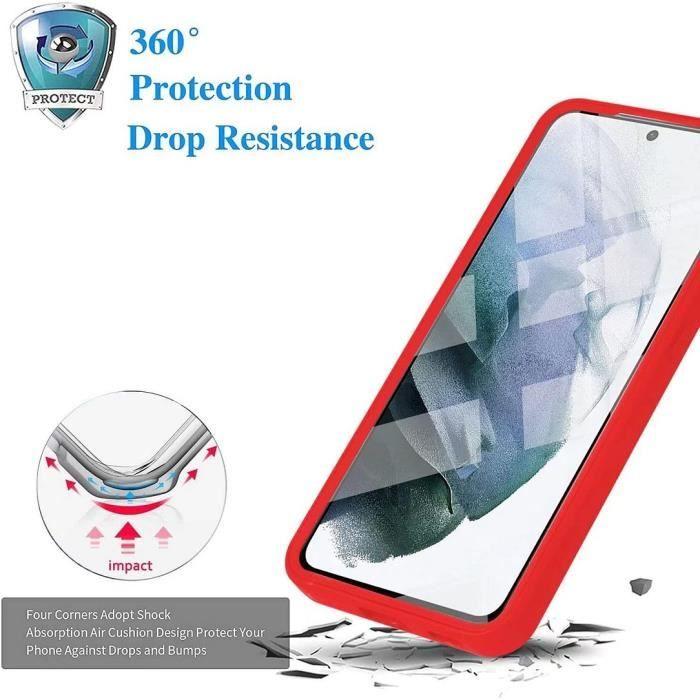Coque - Samsung - A22 4G - Rouge - Protection 360° - Anti-Rayure - Bordure renforcée