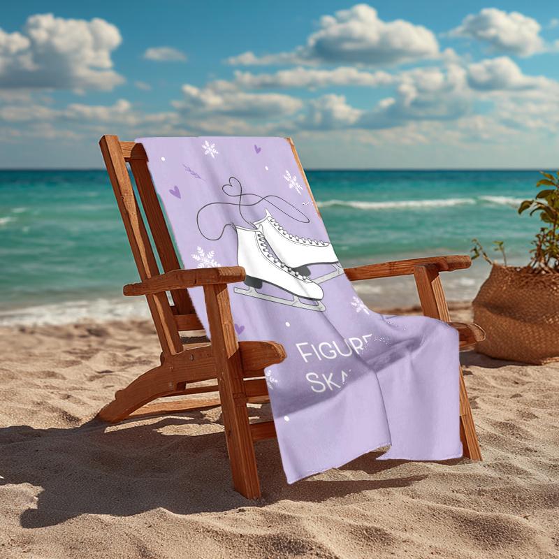 Ultra Soft Beach Towel with figure skating Theme,Ideal for Pool,Camping, Diving,Perfect Travel Essential, Vibrant Beach Towel.