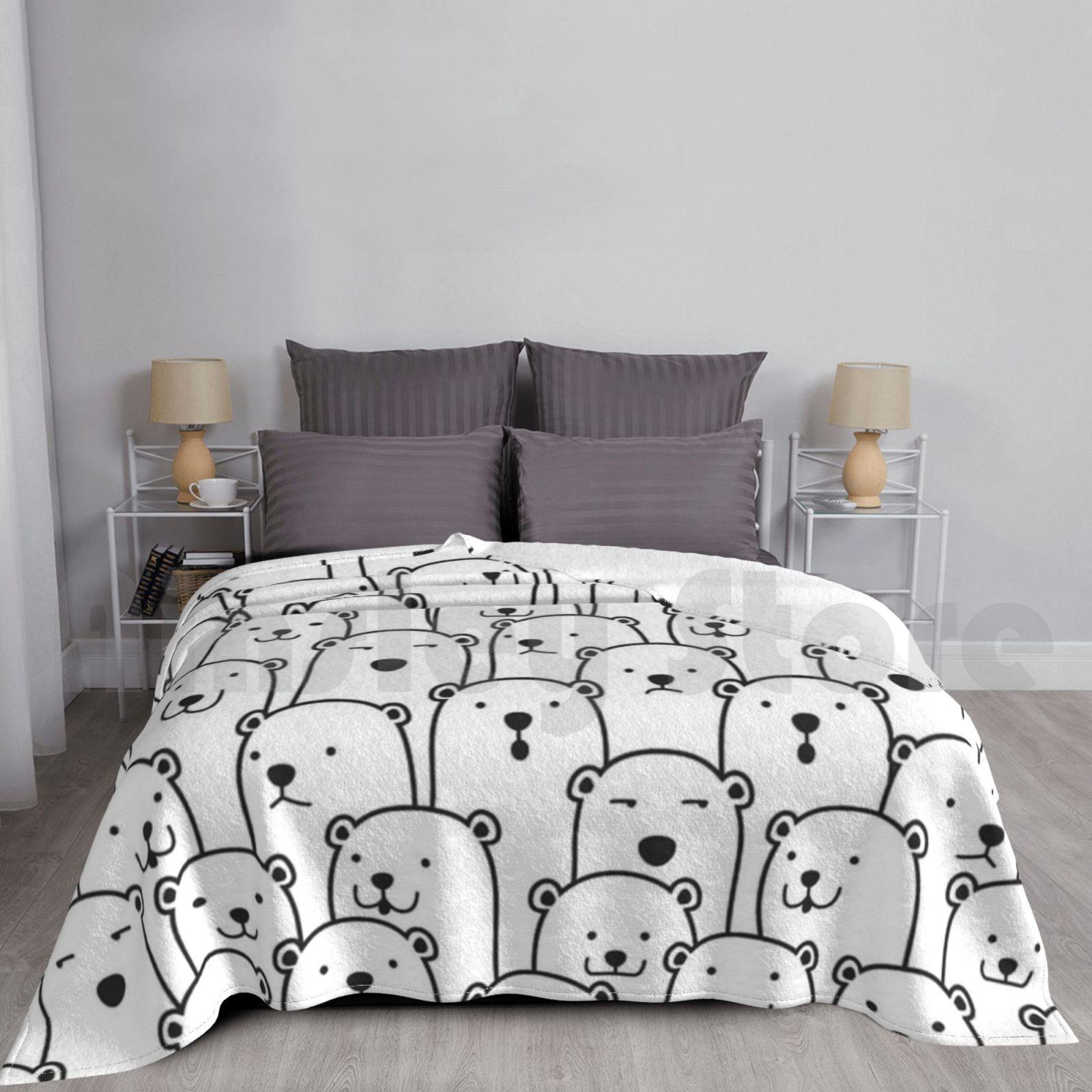 Lots Of Polar Bears Blanket Fashion Custom Bear Bears Bear Bear Polar Bear Polar Bears Polar Bear Polar Bear Size: 75*100cm, Weight: 230 GSM