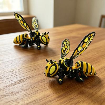 3D Printed Cyberpunk Bee Joints Mechanical Figurine Movable Hornet