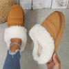 Fashion New Winter Fuzzy Women Slippers Indoor Soft House Shoes Fashion Brand Fluffy Suede Women Shoes Outdoor Antiskid Flat Slippers