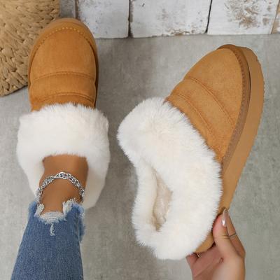 Fashion New Winter Fuzzy Women Slippers Indoor Soft House Shoes Fashion Brand Fluffy Suede Women Shoes Outdoor Antiskid Flat Slippers
