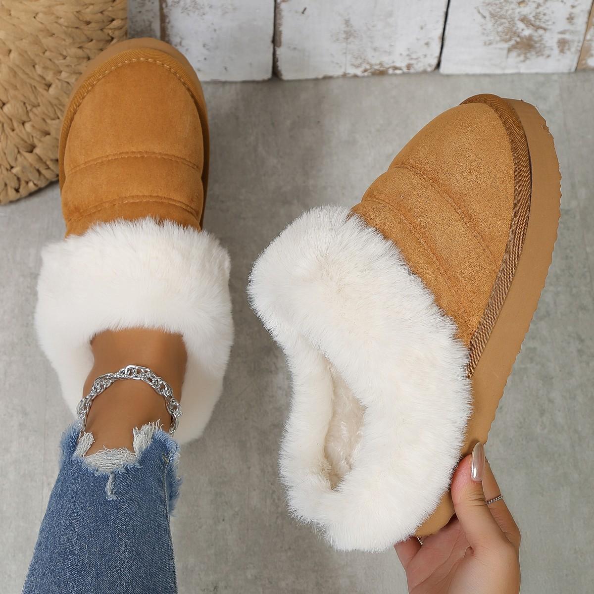 

Модные Новые Зимние Пушистые Женские Тапочки Для Дома Мягкие Домашние Туфли Модный Бренд Пушистые Замшевые Женские Туфли Уличные Противоскользящие Тапочки На Плоской Подошве 36
