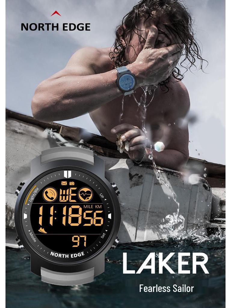 Men's Smart Waterproof Outdoor Sports Watch with Ultra-Long Standby, Bluetooth, Heart Rate Monitor, Multi-Function, and Swim Camera.
