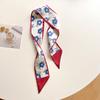 1116 new small long silk scarf women's tied bag handle with streamer simulation silk scarf silk scarf headband