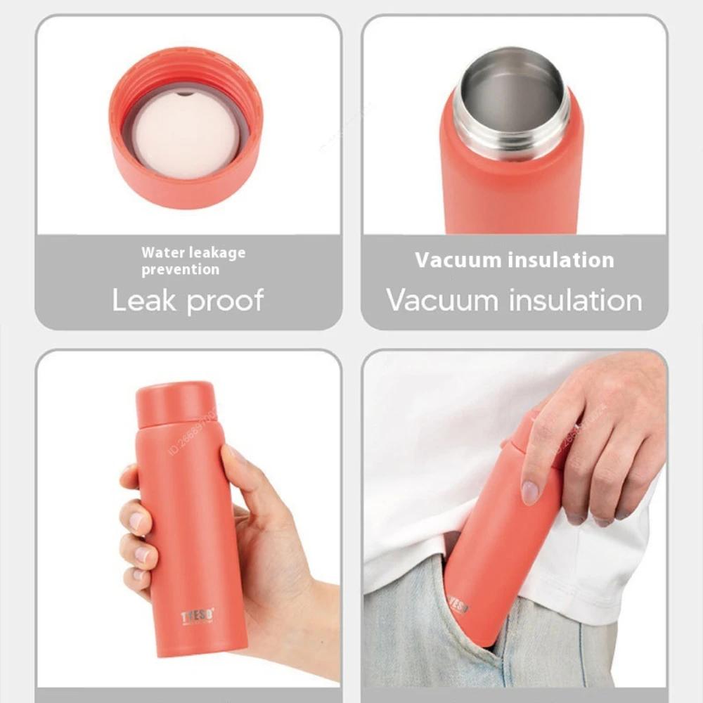 Tyeso Stainless Steel Pocket Insulated Water Bottle Cute Compact Slim Design High Aesthetic Appeal Perfect for Hydration