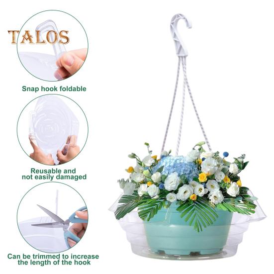 10 Stück Blumentopf-Tretlager-Tropfschale, Feuchtigkeitsschutz, integriertes Hakendesign, transparente Kunststoffschale