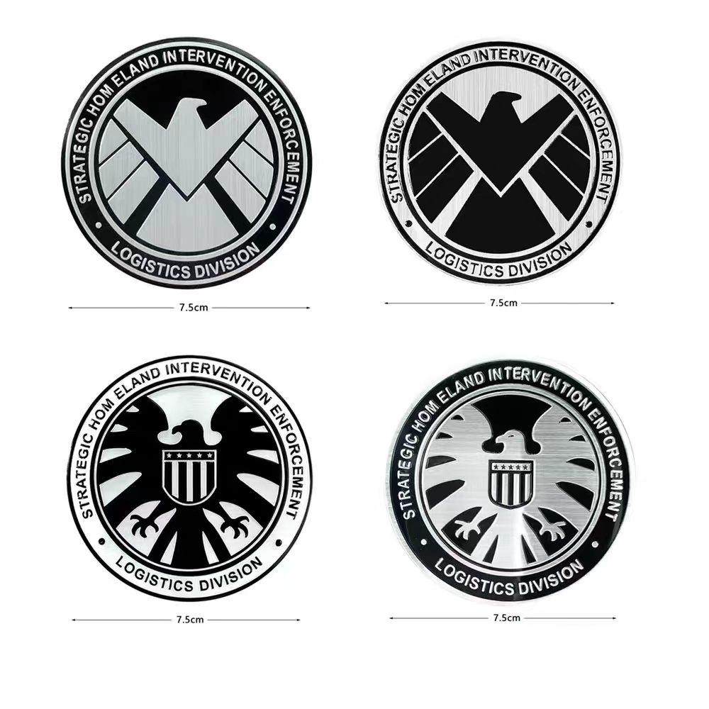 Marvel S.H.I.E.L.D. Metal Car Decal Sticker SHIELD Stickers for Cars Motorcycles Fuel Tanks Car Bodies Windows and Electric Vehicles