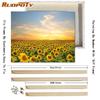 RUOPOTY Picture By Numbers Sunflower Flower Wall Art Unique Gift HandPainted Paint By Number Butterfly Decoration