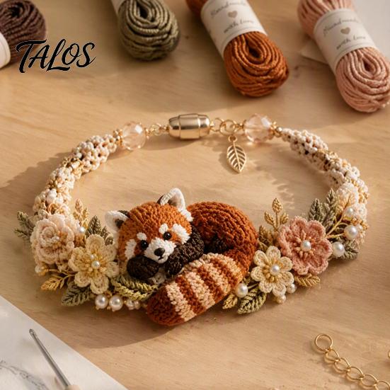 Fournitures pour la fabrication de bracelets Kit Animal Tissé DIY, Kit Fait Main Renard Chat Cerf Oiseau Loisirs Créatifs, Ensemble Crochet Floral pour Débutants Adultes Arts et Artisanat