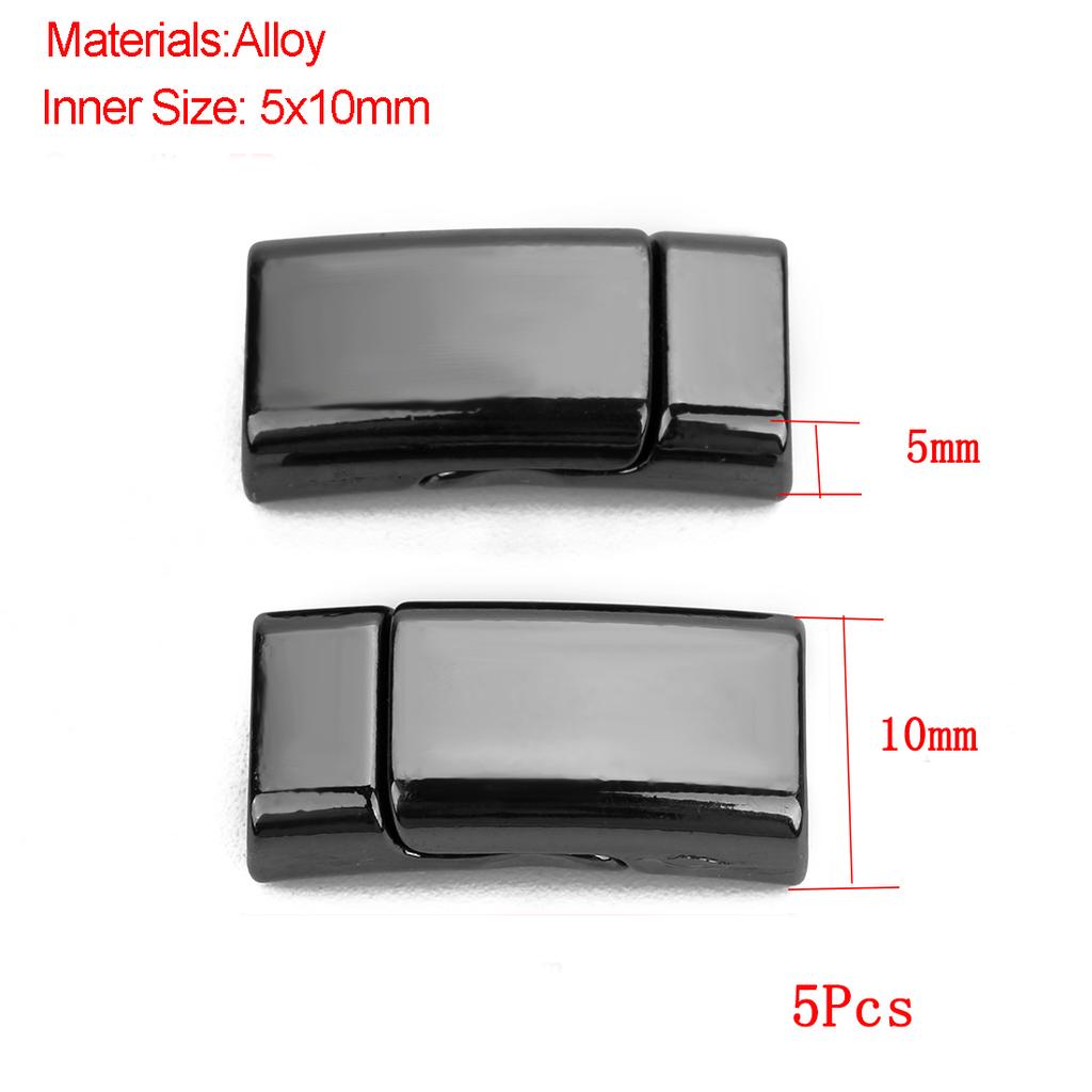 Jewelry Findings Leather Bracelet Clasp DIY Magnet Hook Rhodium Magnetic Clasp Flat Hole 15*3mm