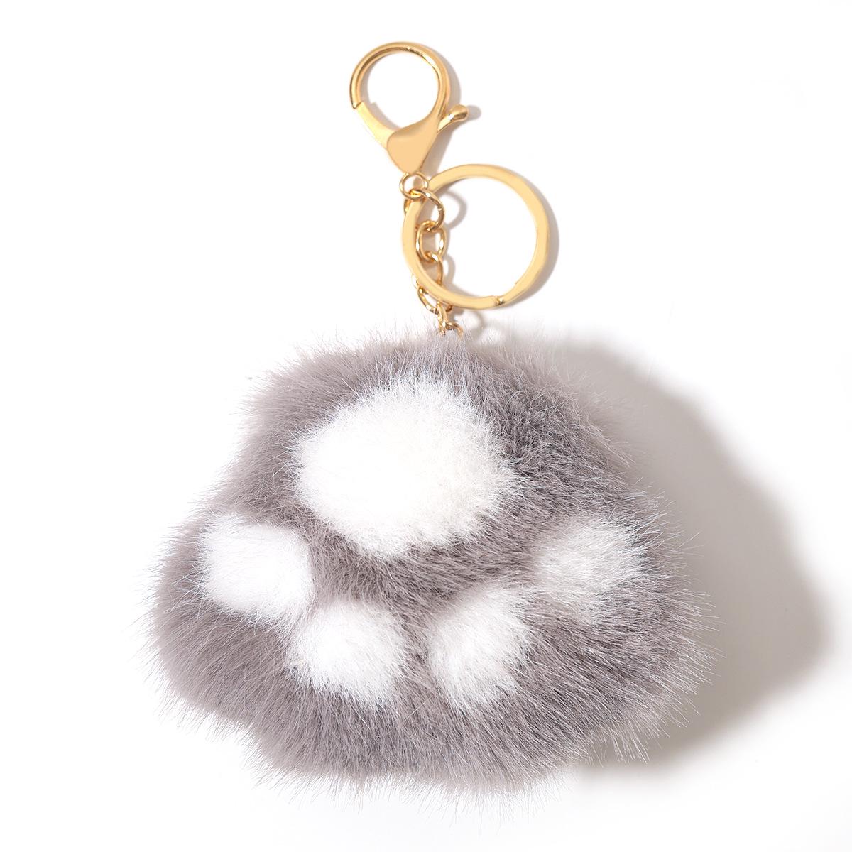 

Брелок в виде лапок котенка из норки Duoling: Милая плюшевая сумочка и украшение для машины, маленький подарок серый