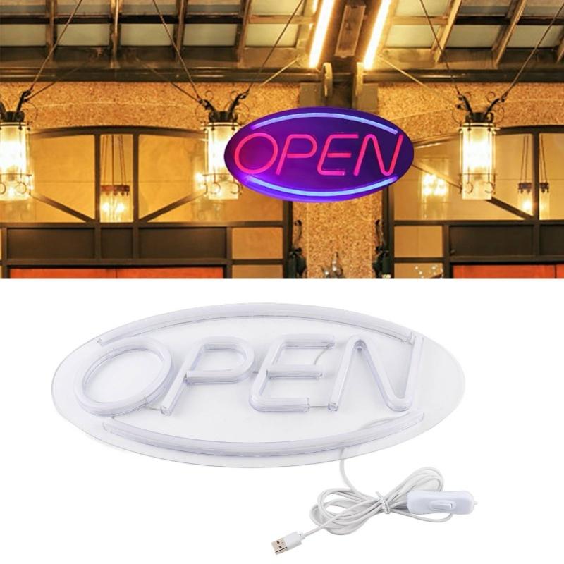 OPEN Letters Shaped Hanging LED Neon Light Shop Signs USB LED Light For Home Store