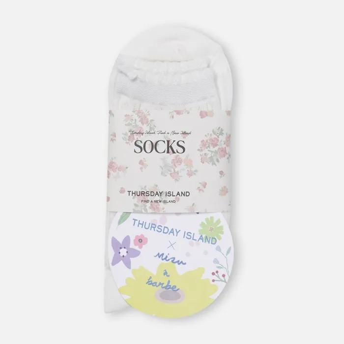 Misua Side Flower Socks_T264MSC273W