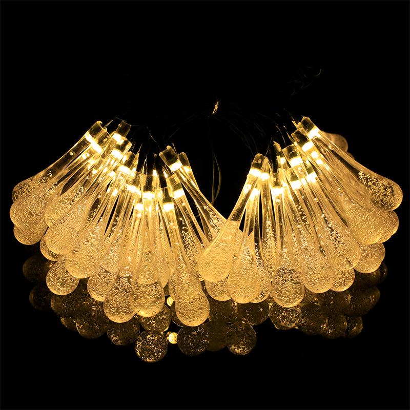 Solar String Lights: 20 LED Water Drop Design, Colorful, Waterproof, Ideal for Outdoor Camping and Courtyard Decoration.