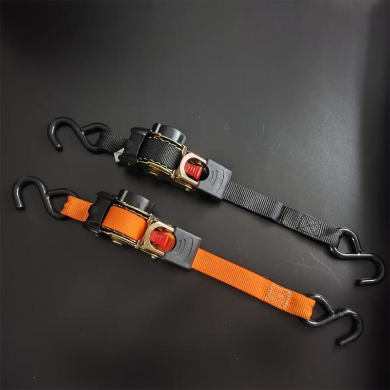 Automatic Ratchet Straps 2M Length 220lbs Load Bearing Capacity For Motorcycle Luggage Vehicle Cargo Secure Fastening