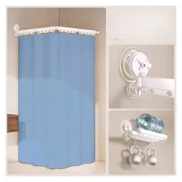 Foldable Shower Curtain Waterproof Bath Room Partition Shower Wet And Dry Separation Suction Cup Bathroom Decor