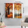 Flat Printing Drapes Autumn Pumpkin Maple Leaf Versatile Durable Polyester Without Electricity Family Party Perfect Curtains Set Of 2 Made