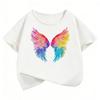 Fashion Colorful Wing T Shirts Graphic Short Sleeve Kids Children's T-shirt Boys Girls Summer Spring Casual Top Tee Shirt