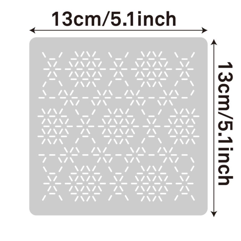 9/32Pcs Sashiko Embroidery Template DIY Geometric Patchwork Stencil Reusable PET Stencil Handmade Embroidery Handicraft Tools