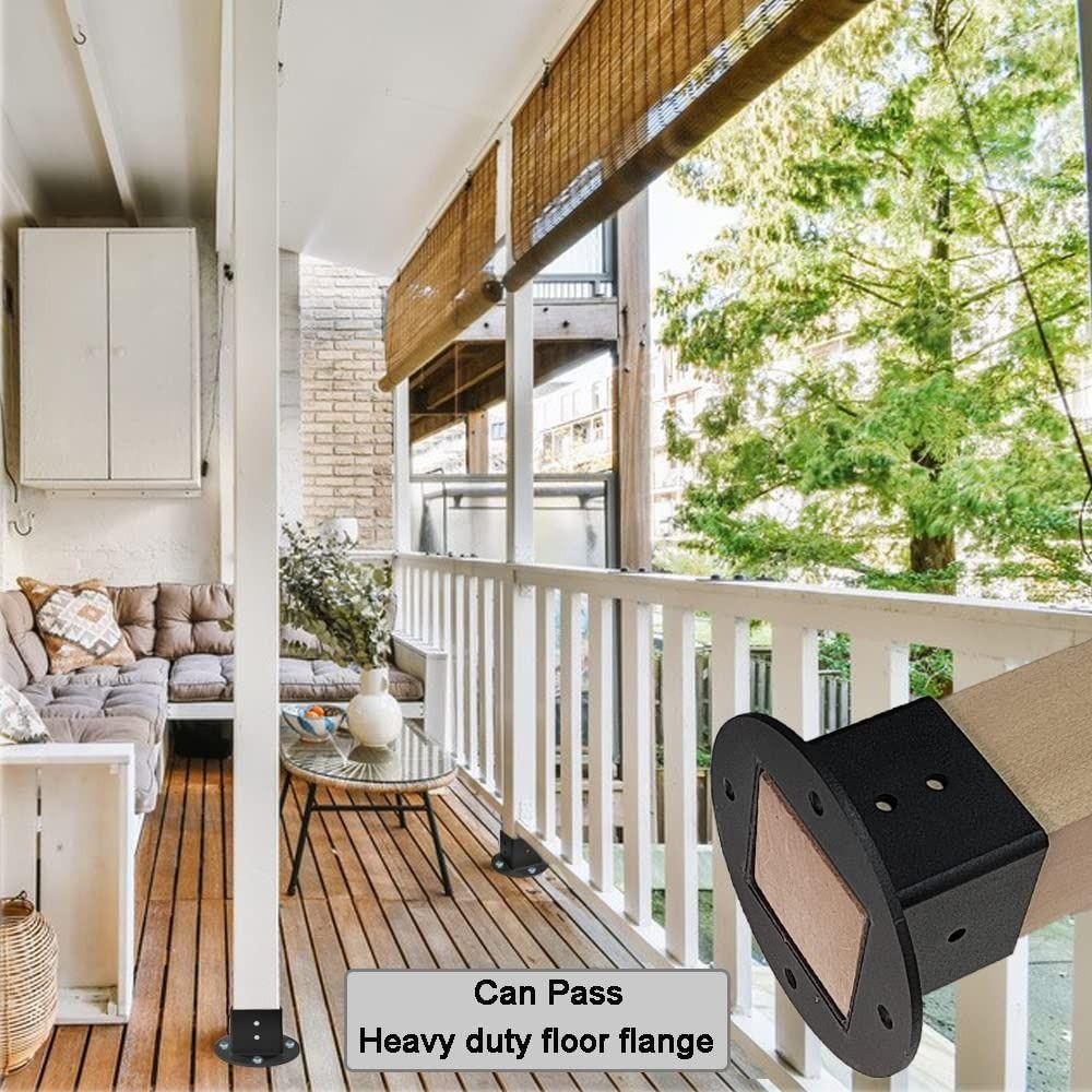 2pcs 2X2 Square Fence Pole Flange Base Rust Resistant PostBase Brackets  Outdoor Projects