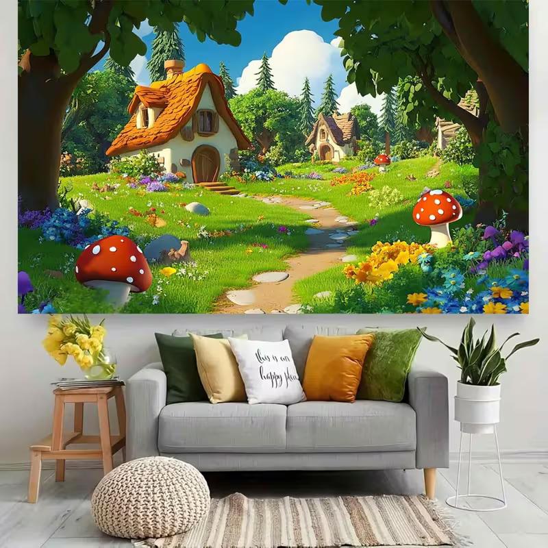 2D Magischer Waldweg Fotografie Hintergrund für Kinder