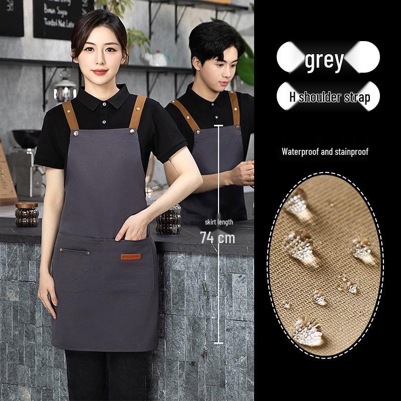 Custom Logo Waterproof Apron for Restaurant, Kitchen, Coffee, Milk Tea, Pastry, Dessert, and Manicure