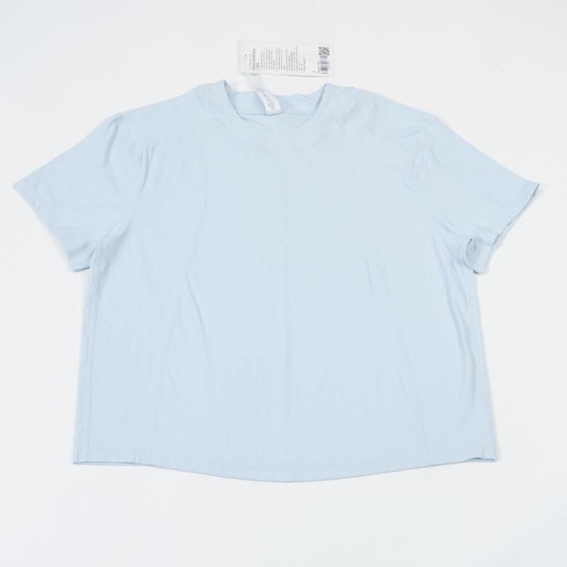Women's Ribbed Nylon Yoga T-Shirt - Loose, Comfortable, and Casual for Fitness and Outdoor Activities