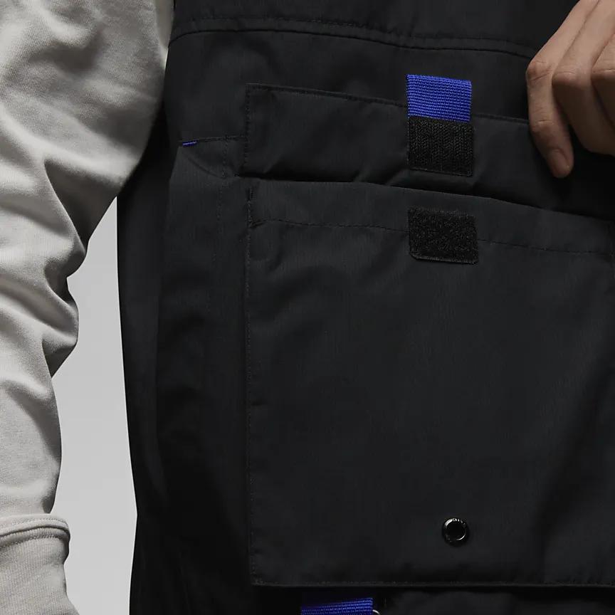 Jordan Stand Collar Zippered Utility Vest With Multiple Pockets Men Vest Black FD4800-010
