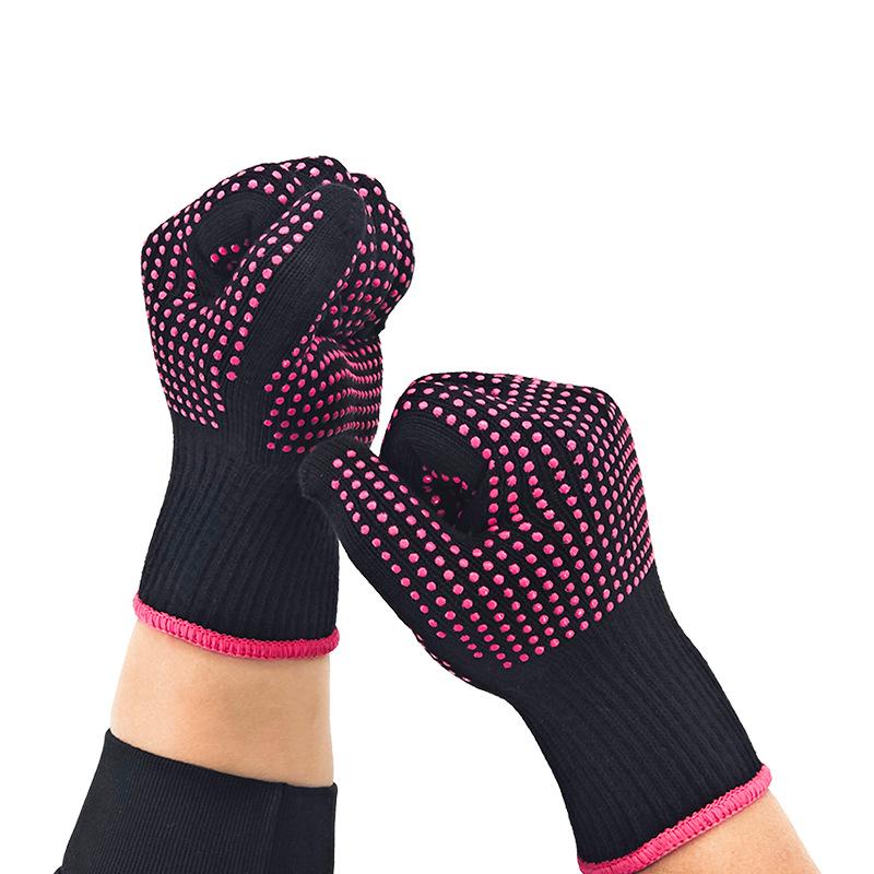 Heat-Resistant Anti-Scald Double-Sided Beaded Hairdressing Gloves for Curling Irons and Straighteners