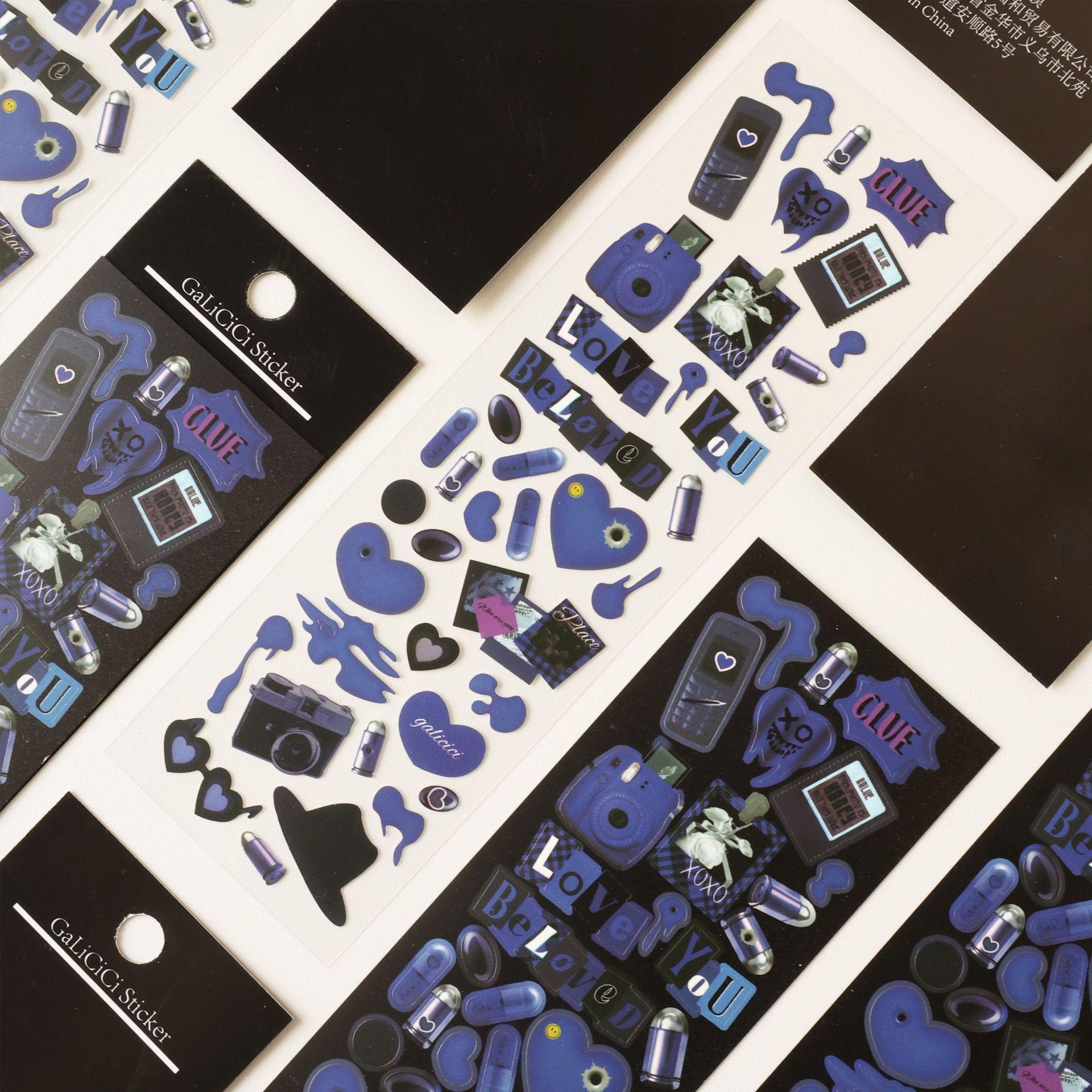 

Корейські наклейки популярного детективного серіалу Темний вітер Домашня наклейка DIY Hand Account Goo Card Material Sticker синій