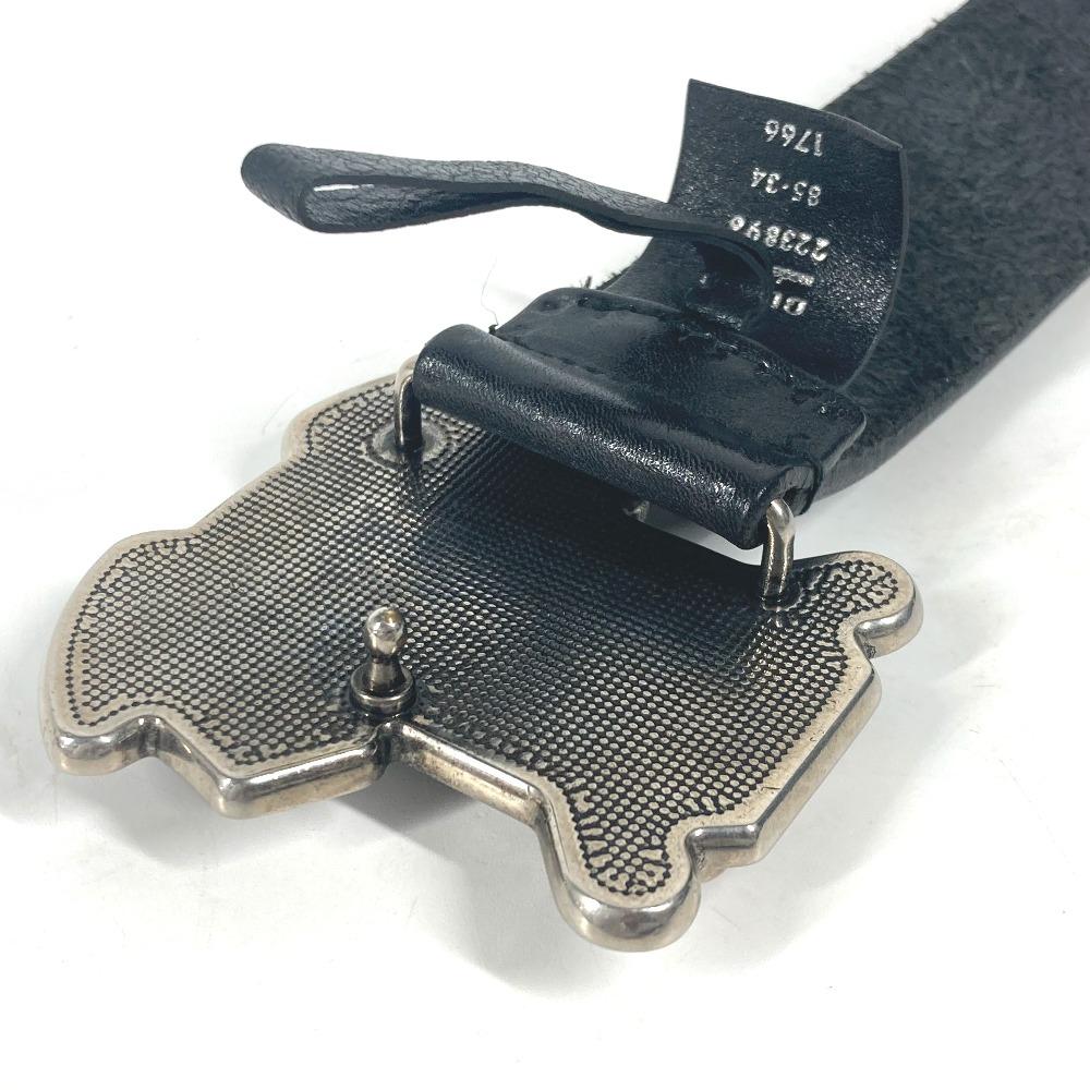 GUCCI 223896 G logo buckle  belt Leather Black/Silver