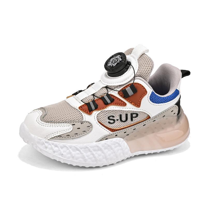 

108 студентов Детские кроссовки с вращающейся пряжкой Весенне-летние сетчатые легкие повседневные спортивные кроссовки для мальчиков Ученики средней школы 40