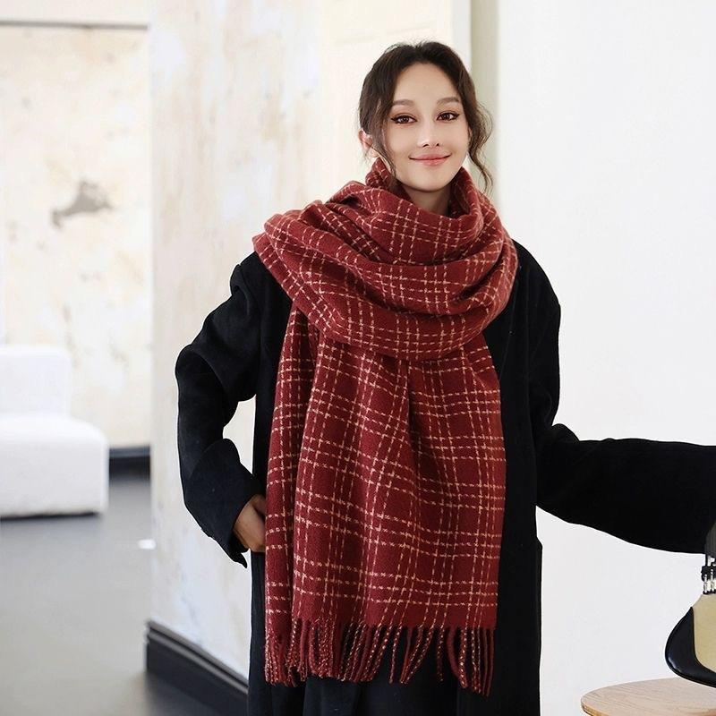 New Scarf for Women In Winter Warm and Versatile Couples and Students Simple Korean Style High Grade Imitation Cashmere Scarf