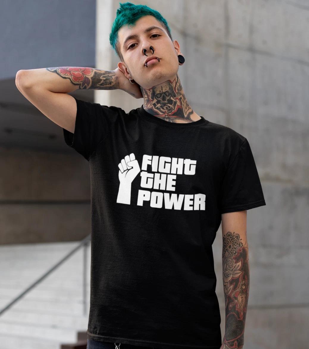 FIGHT THE POWER - T-Shirt (OCCUPY 99% PUBLIC ENEMY Political Socialism Labour) 2XL