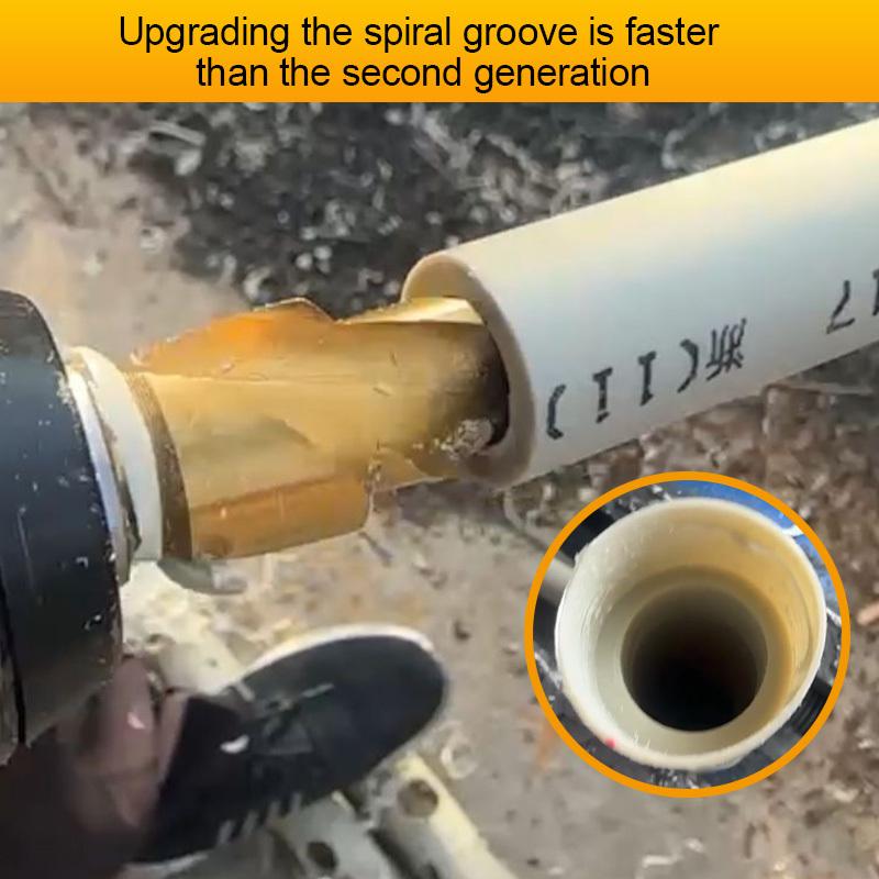 20/25/32mm PPR Lifting Drill New Upgraded Titanium Plated Spiral Version Three Blade Water Pipe Tool Hexagonal Shank Drill Bit