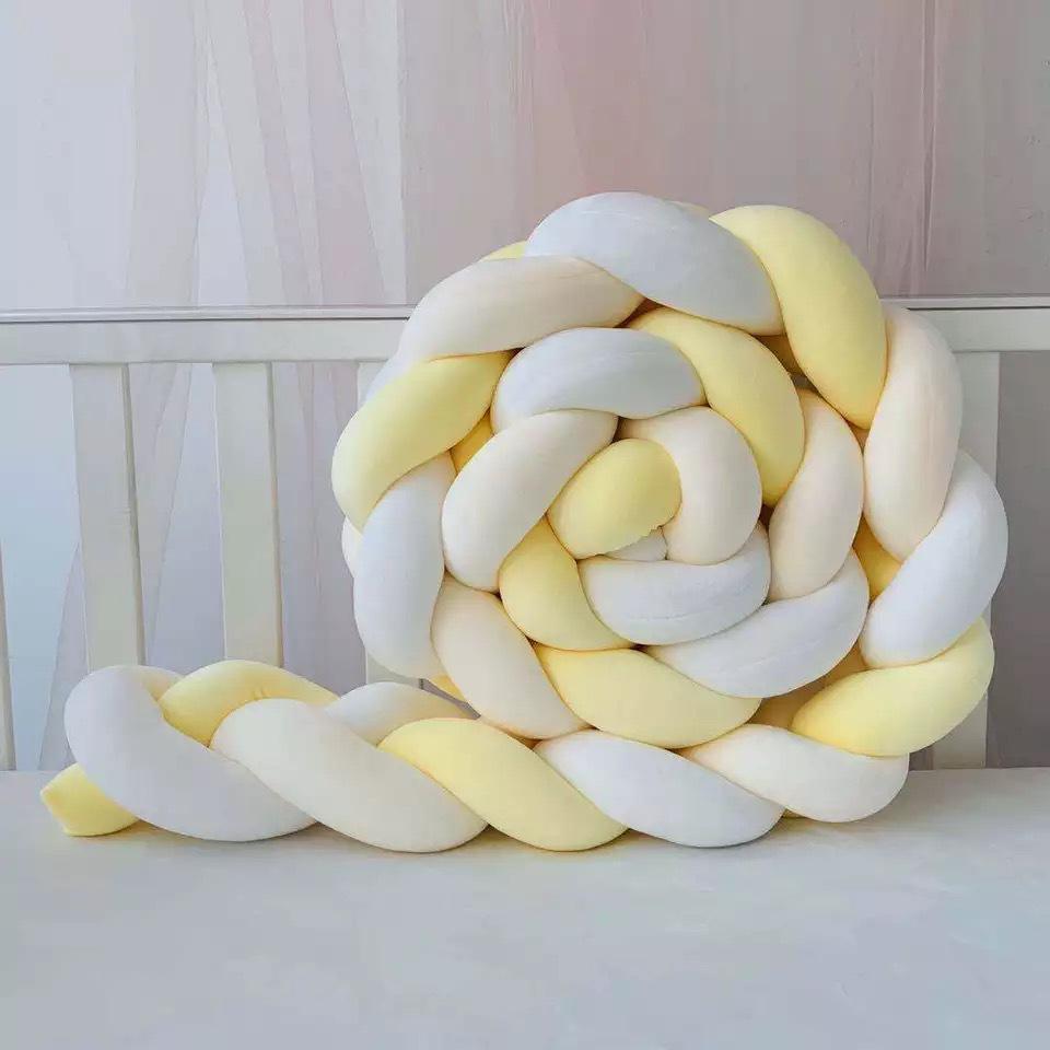 Skandynawska Duńska Dzianinowa Poduszka Węzeł Kula - Pleciony Wystrój Pokoju Dziecięcego i Ochraniacz na Łóżeczko