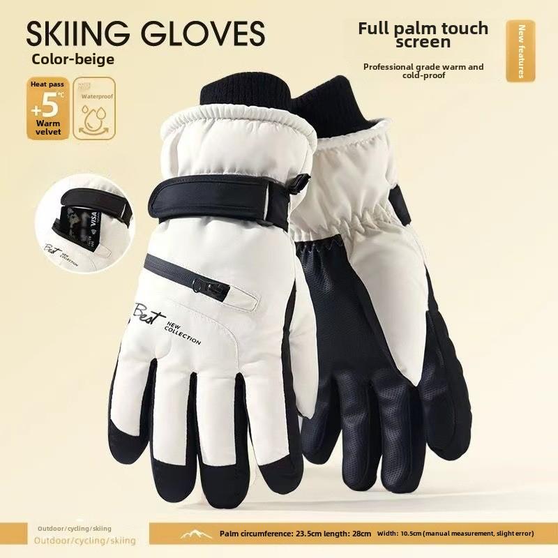 Non Slip Touch Ski Gloves Winter Sports Gloves  Waterproof Pocket Warm Men's and Women's Gloves Snowboard Accessories