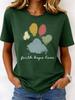 Women's Floral Graphic Print T Shirt, Crew Neck Fashion Short Sleeve Daily Weekend Tops In Multi Tone for Spring & Summer