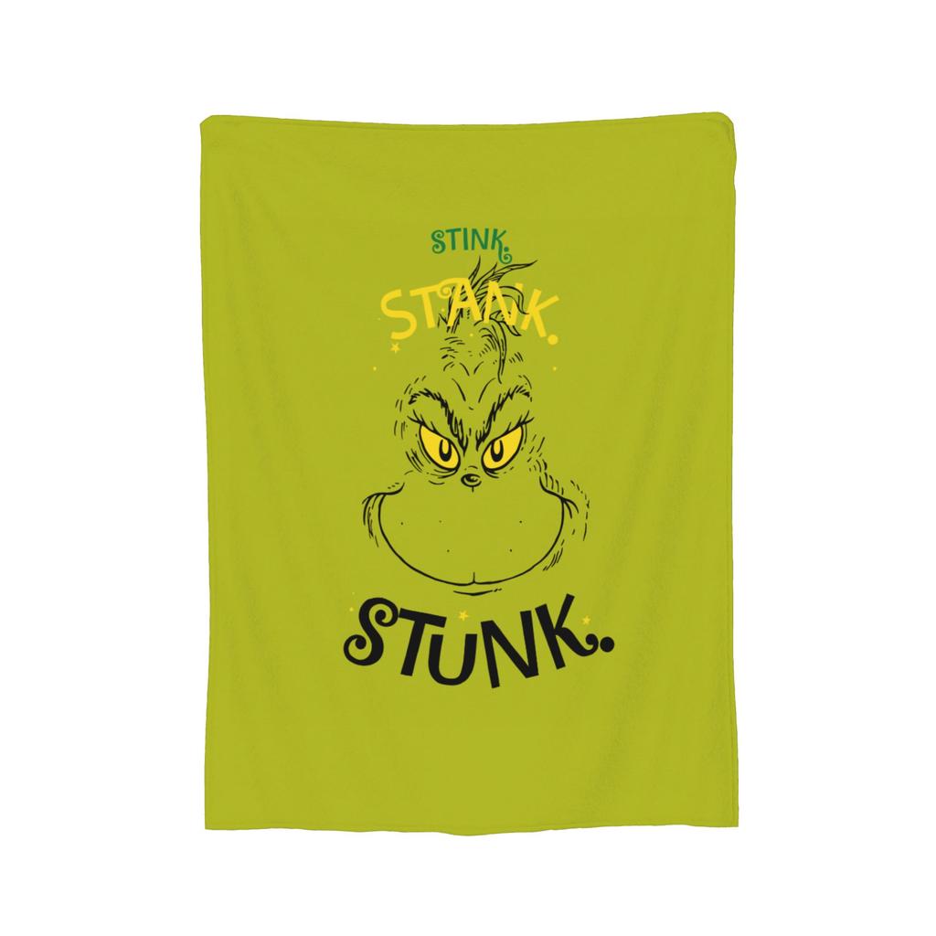 Christmas-S-Green-S-Grinch Blanket Fleece Textile Decor  Portable Warm Throw Blanket for Home Office Rug Piece