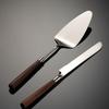 Walnut handle 304 small spatula stainless steel mini small spatula small cooking spatula pan frying patty