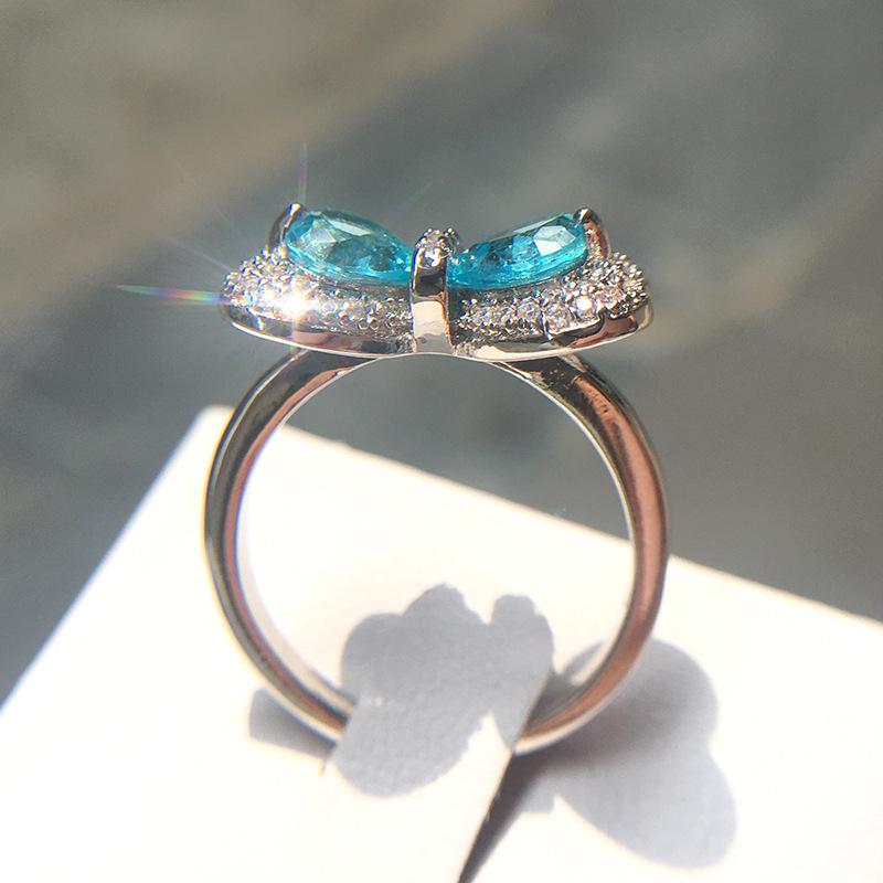 Fashion Bow Sapphire Ring Women'S Temperament Diamond Ring Batch
