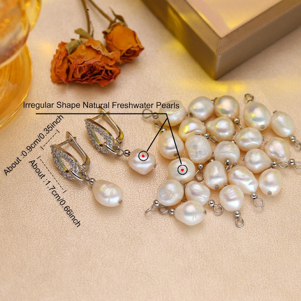 Leaf Fashion Baroque Freshwater Pearl Women's Earrings Two Wearing Methods Pearl 18K Gold Plated Zirconia Earrings Valentine's Day Mother's Day Gifts